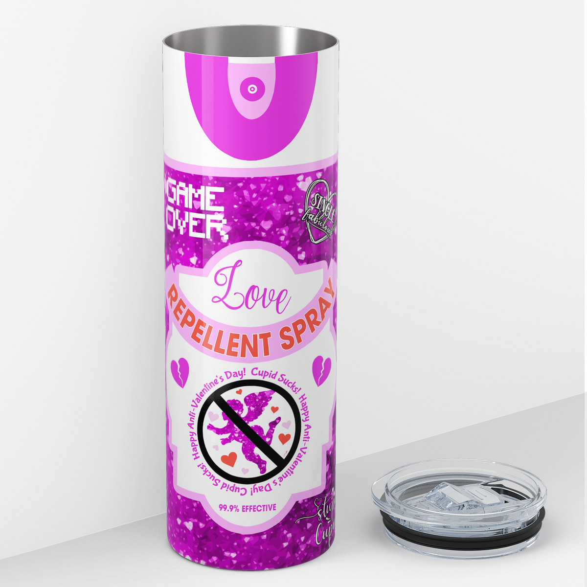 Love Repellent Spray Purple 20oz Skinny Tumbler