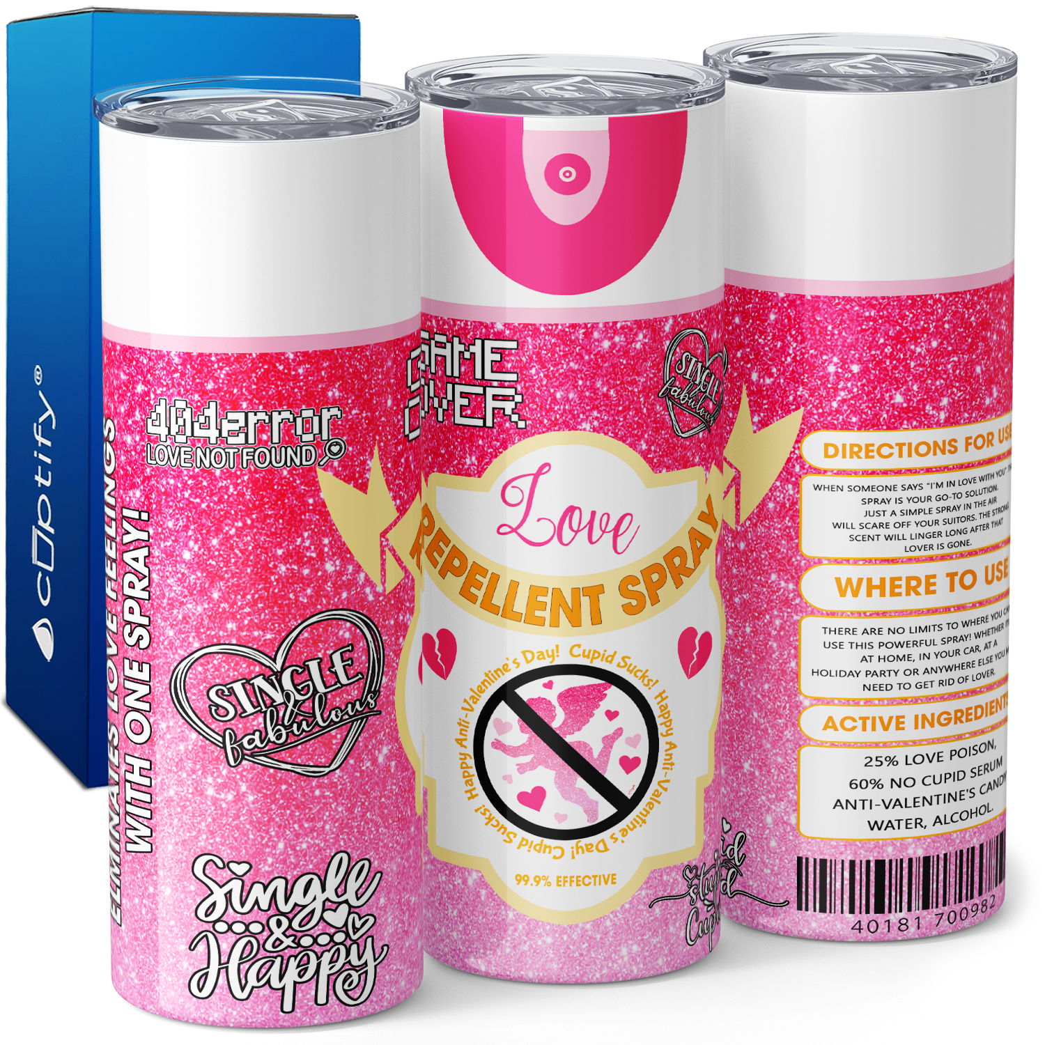 Love Repellent Spray Pink 20oz Skinny Tumbler