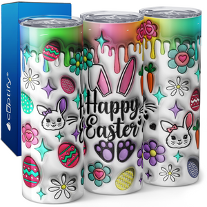 Happy Easter Inflated Balloon 20oz Skinny Tumbler