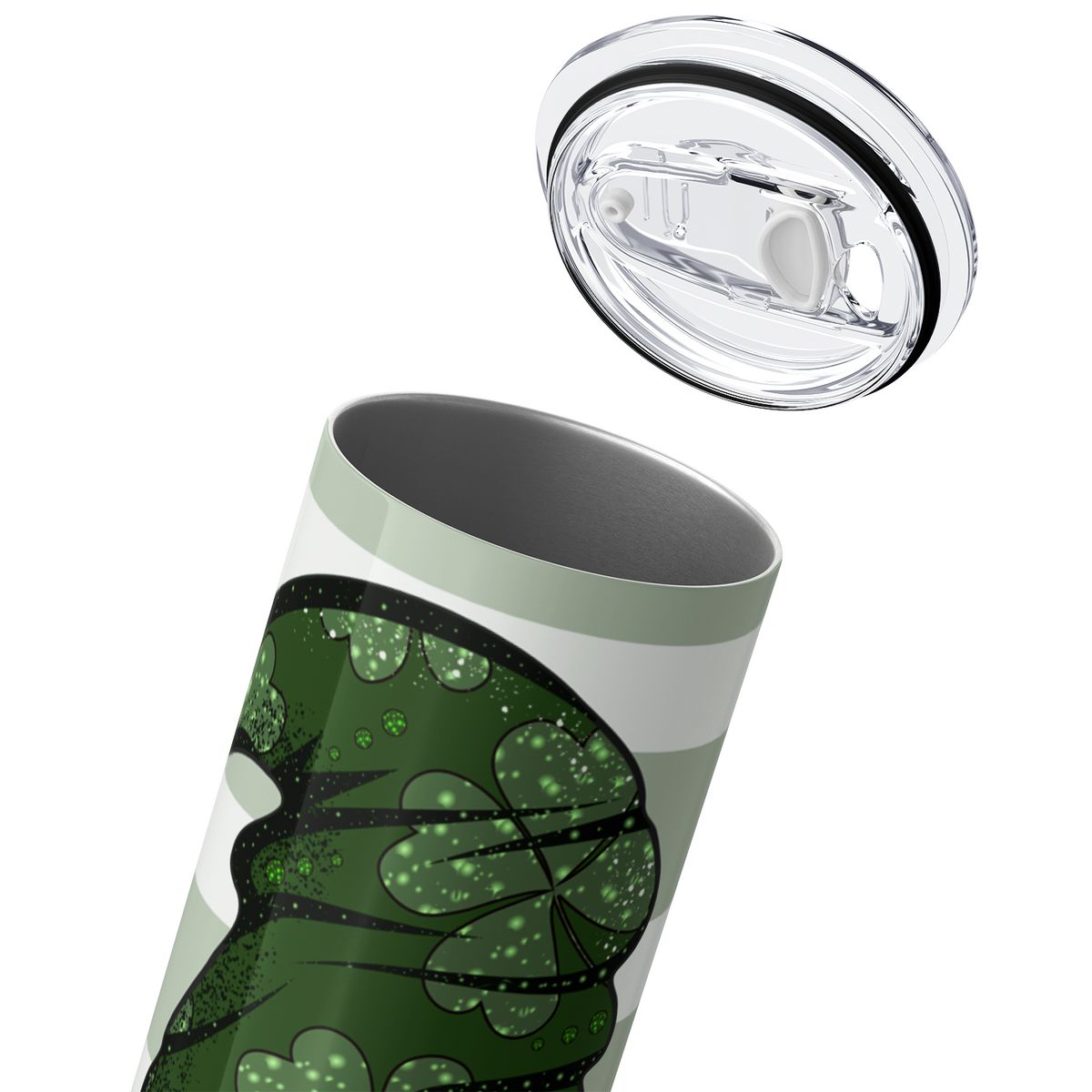 St. Patrick's Gnome with Leopard Print 20oz Skinny Tumbler