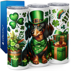 St. Patrick's Day Dachshund 20oz Skinny Tumbler