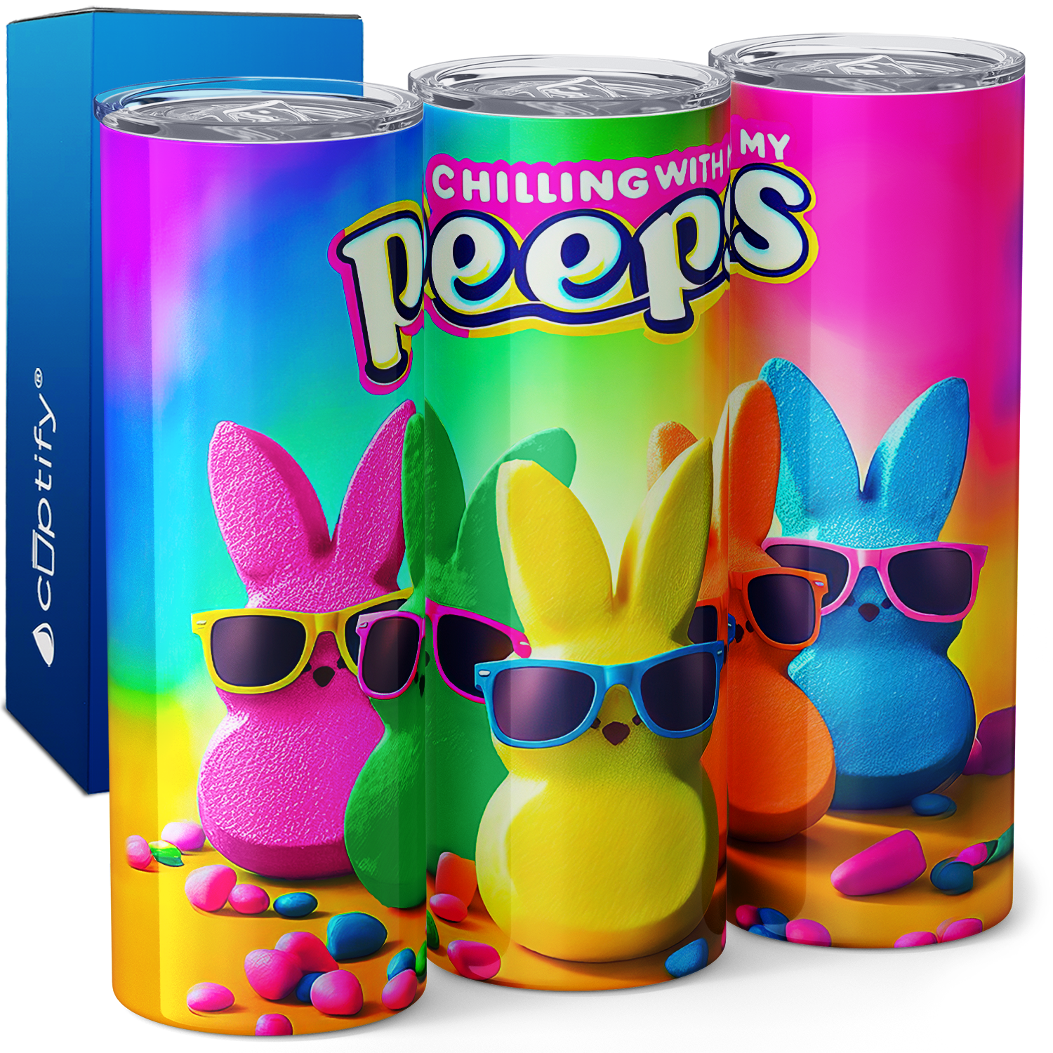 Chilling with my Peeps Easter 20oz Skinny Tumbler