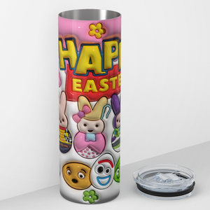 Happy Easter Inflated Eggs 20oz Skinny Tumbler