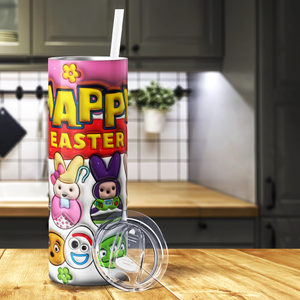 Happy Easter Inflated Eggs 20oz Skinny Tumbler
