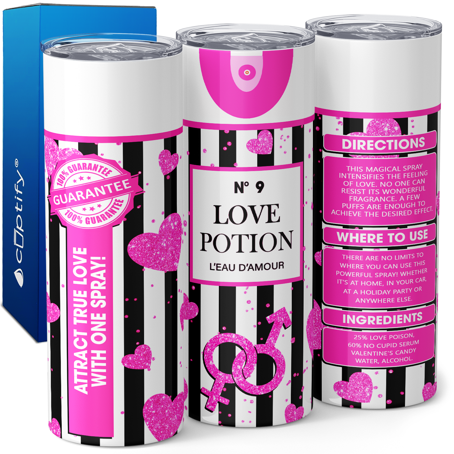 No 9 Love Potion L'Eau D'Amour 20oz Skinny Tumbler