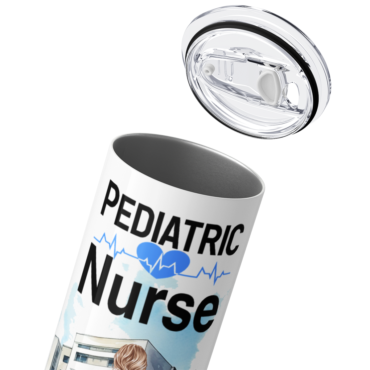 Personalized Pediatric Nurse 20oz Skinny Tumbler