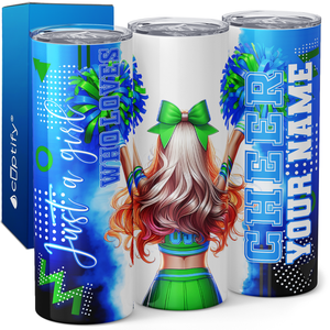 Personalized Cheer Girl Blonde 20oz Skinny Tumbler