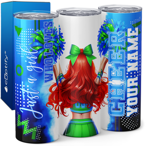 Personalized Cheer Girl Redhead 20oz Skinny Tumbler