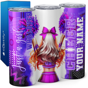 Personalized Cheer Girl Blonde 20oz Skinny Tumbler