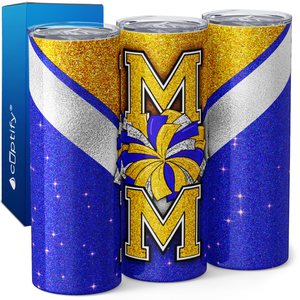 Cheer Mom Letter in Glitter 20oz Skinny Tumbler