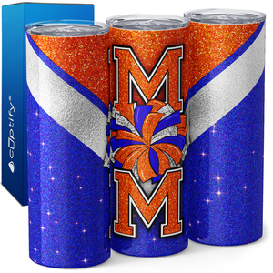 Cheer Mom Letter in Glitter 20oz Skinny Tumbler