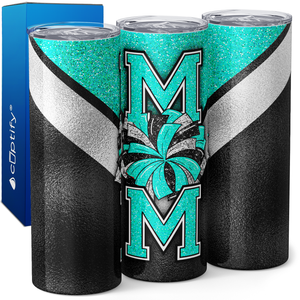 Cheer Mom Letter in Glitter 20oz Skinny Tumbler