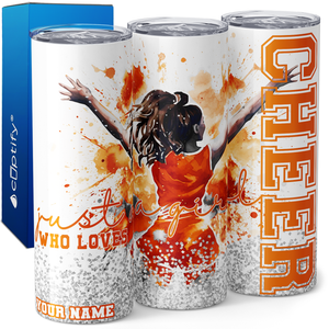Personalized Girl that Loves Cheer 20oz Skinny Tumbler