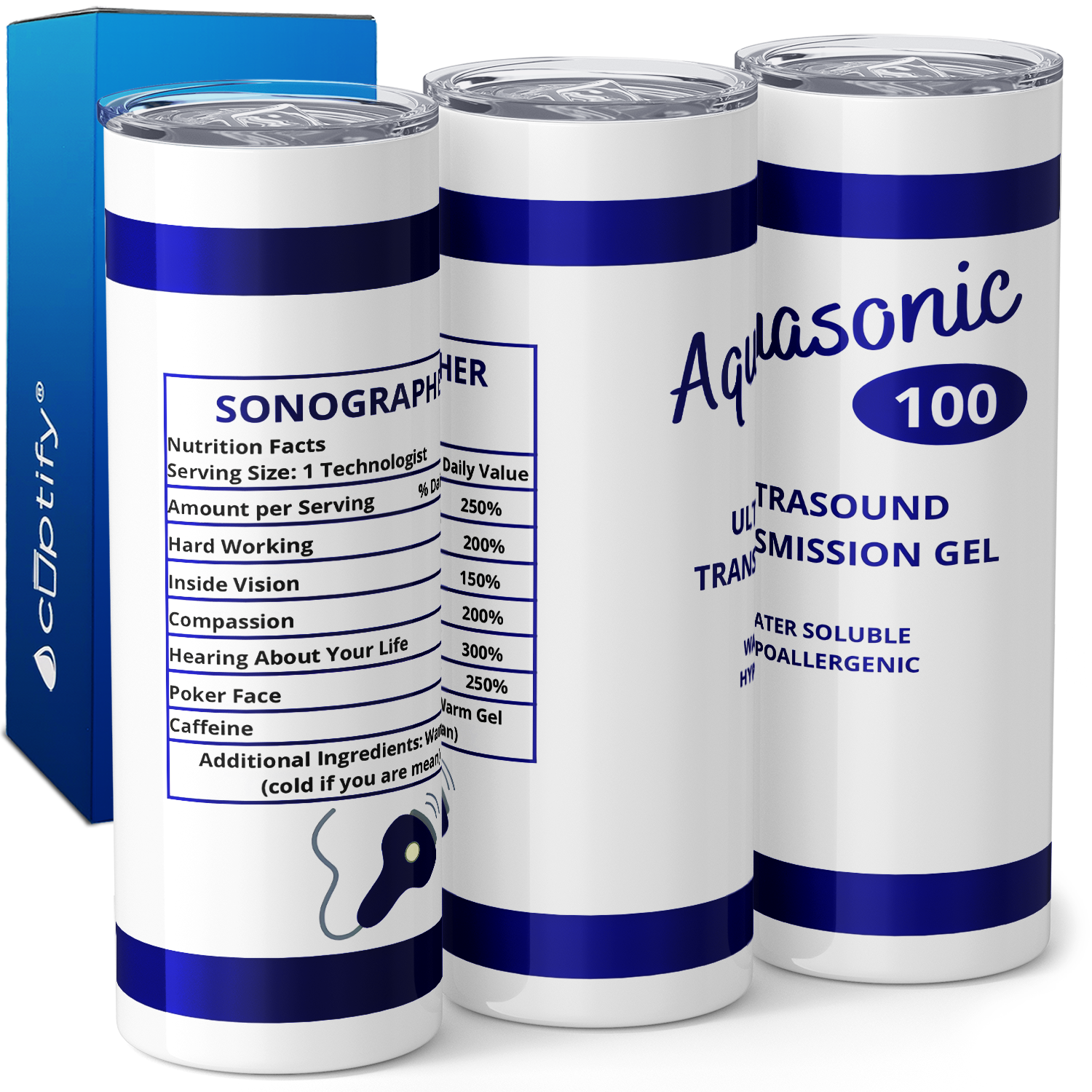 Aquasonic Sonographer 20oz Skinny Tumbler