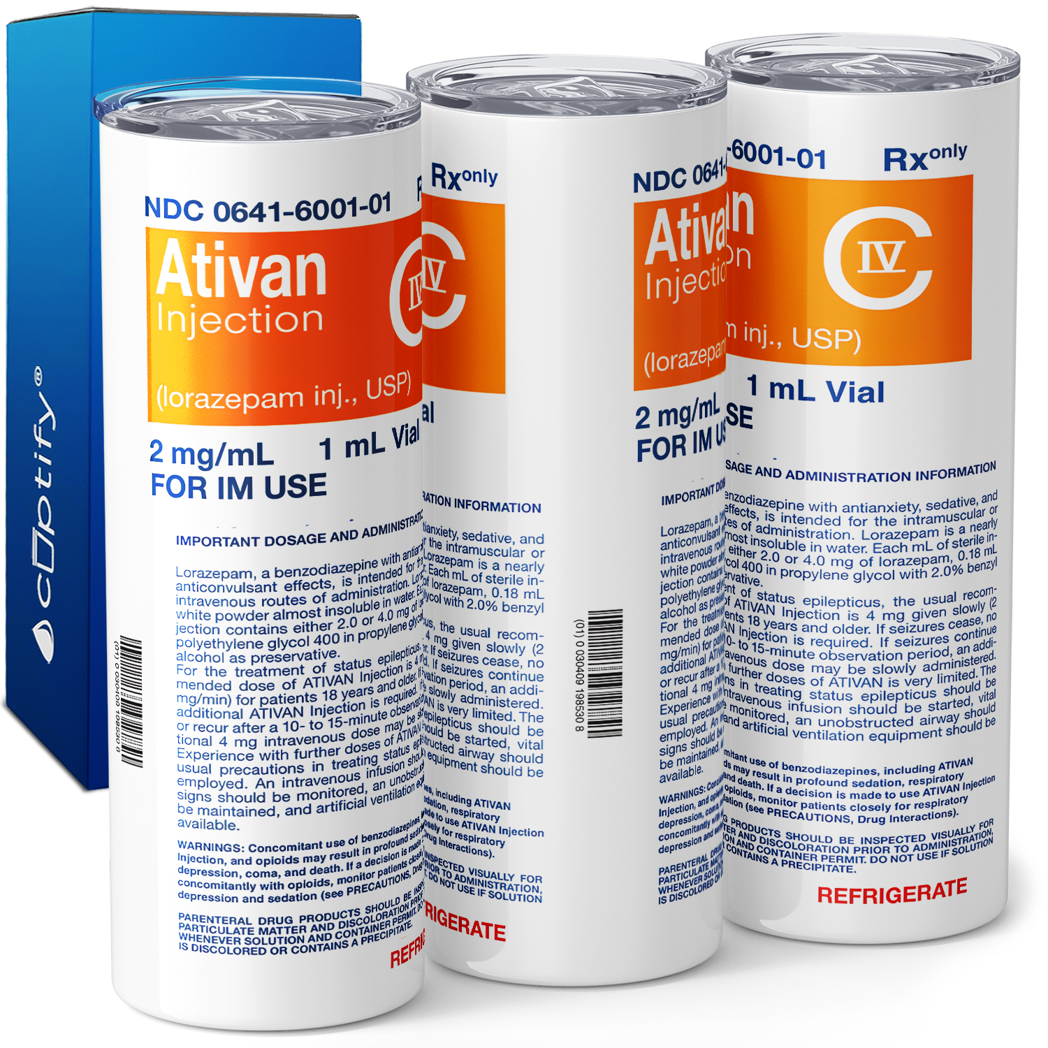 Ativan Orange 20oz Skinny Tumbler