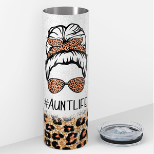 AuntLife Leopard Print 20oz Skinny Tumbler