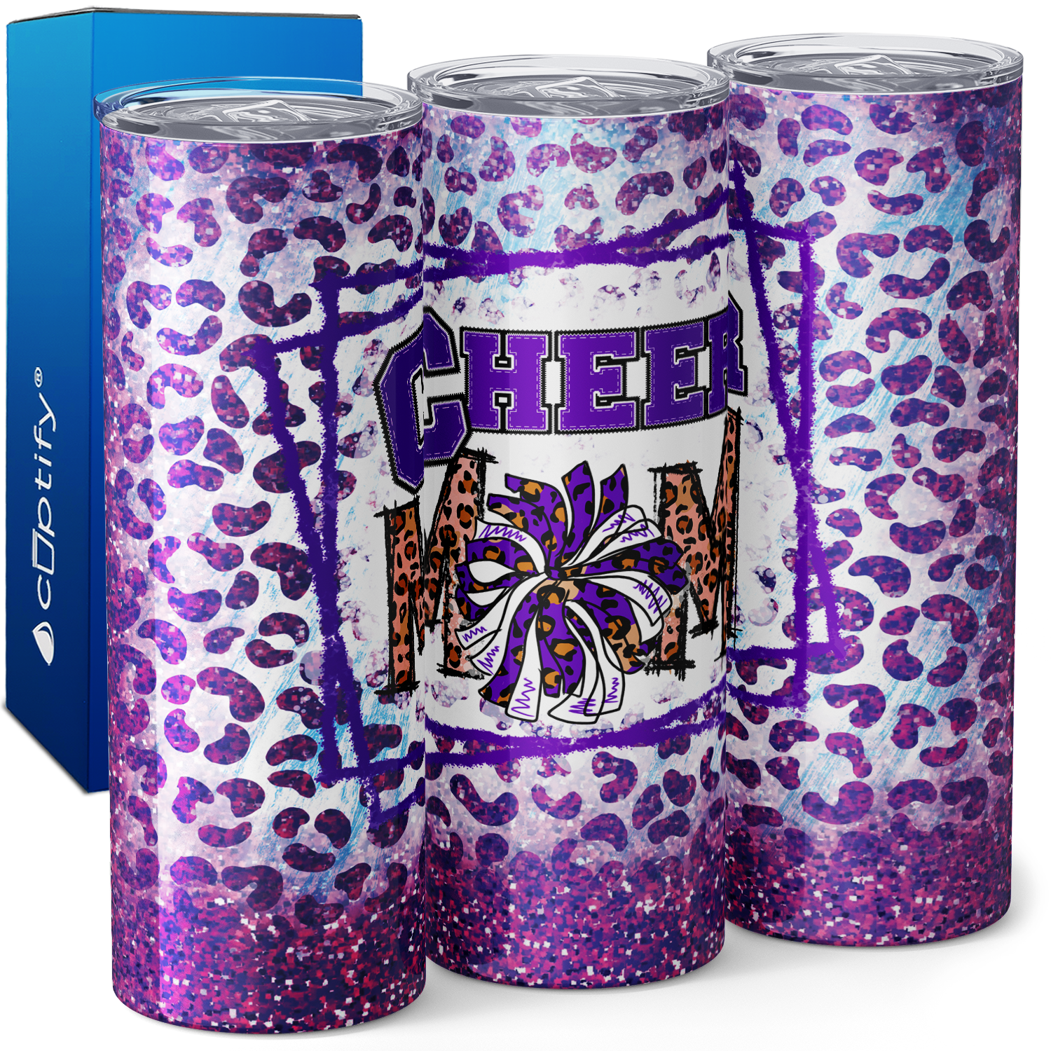 Cheerleader Gold Pink Rainbow 20oz Skinny Tumbler