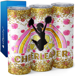 Cheer Mom Purple Glitter 20oz Skinny Tumbler