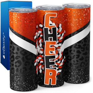 Cheer Glitter Leopard Print 20oz Skinny Tumbler