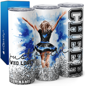 Personalized Just a Girl Who Loves Cheer 20oz Skinny Tumbler