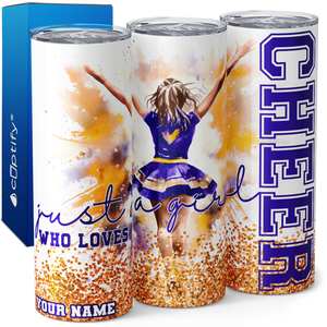 Personalized Just a Girl Who Loves Cheer 20oz Skinny Tumbler