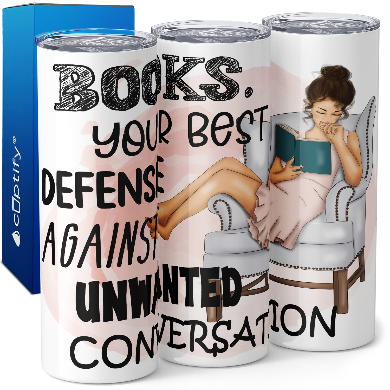 Books, Your Best Defense 20oz Skinny Tumbler