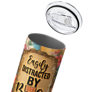 Easily Distracted by Books 20oz Skinny Tumbler