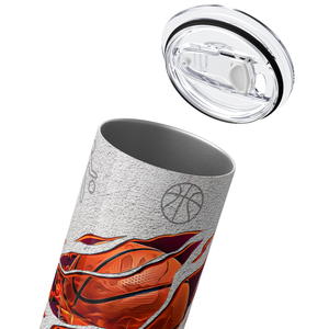 Personalized Basketball with Number 20oz Skinny Tumbler