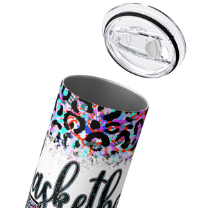 Basketball Mom Leopard Print 20oz Skinny Tumbler