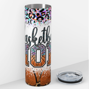 Basketball Mom Leopard Print 20oz Skinny Tumbler