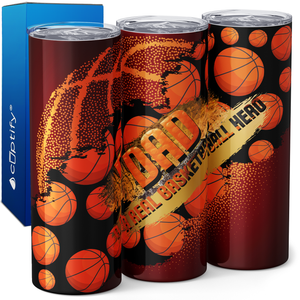 Dad a Real Basketball Hero 20oz Skinny Tumbler