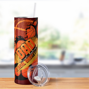 Dad a Real Basketball Hero 20oz Skinny Tumbler