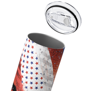 Basketball Red and Blue Stars 20oz Skinny Tumbler