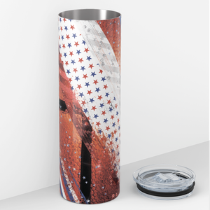 Basketball Red and Blue Stars 20oz Skinny Tumbler