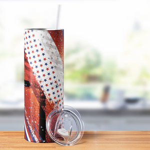 Basketball Red and Blue Stars 20oz Skinny Tumbler