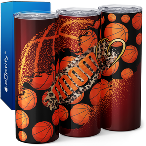 Basketball Mom Heart 20oz Skinny Tumbler