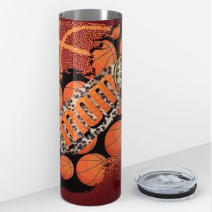 Basketball Mom Heart 20oz Skinny Tumbler