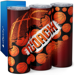 Basketball Coach Distressed 20oz Skinny Tumbler