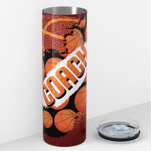 Basketball Coach Distressed 20oz Skinny Tumbler