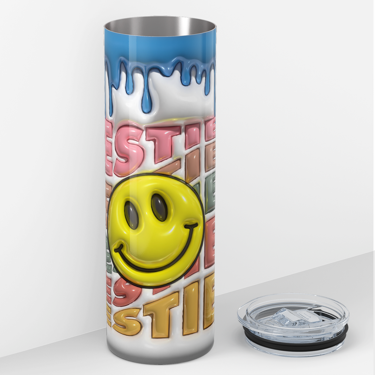 Besties Smiley Inflated Balloon 20oz Skinny Tumbler