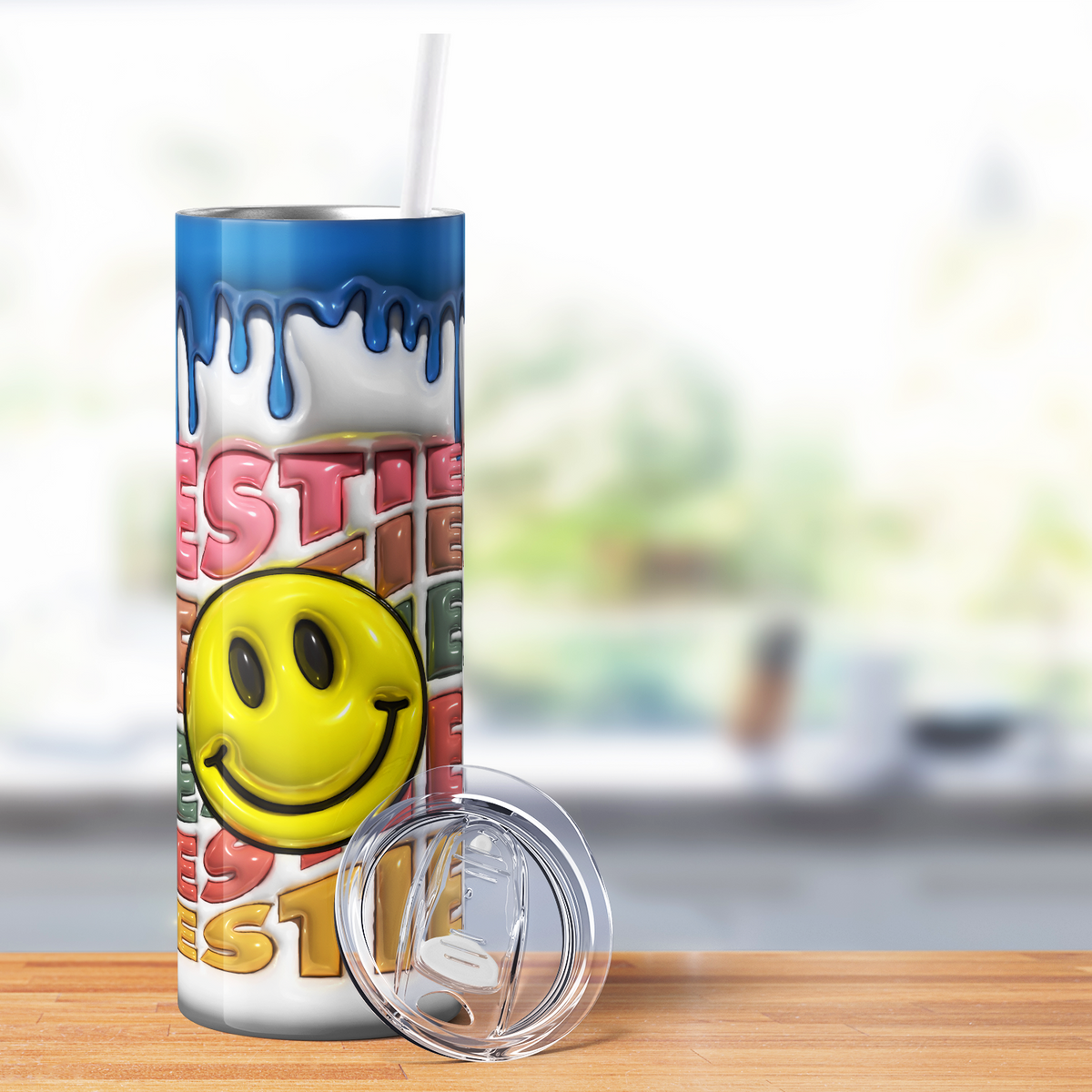 Besties Smiley Inflated Balloon 20oz Skinny Tumbler