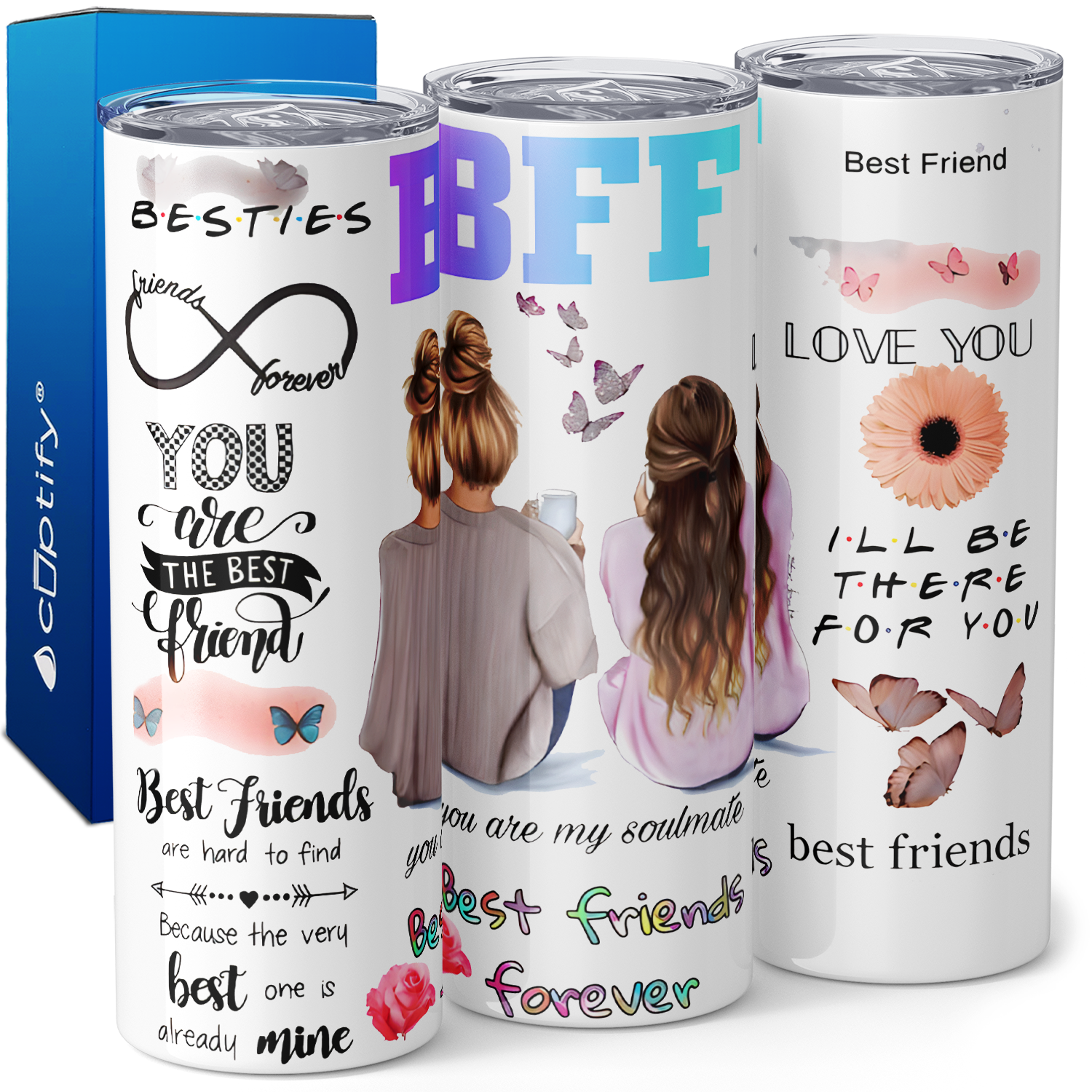 BFF Best Friends Forever 20oz Skinny Tumbler