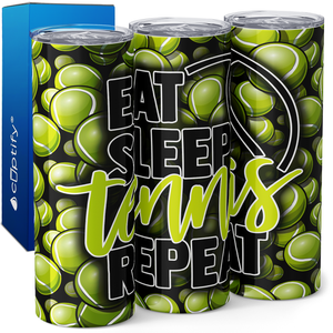 Eat Sleep Tennis Repeat 20oz Skinny Tumbler