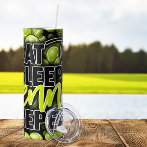 Eat Sleep Tennis Repeat 20oz Skinny Tumbler