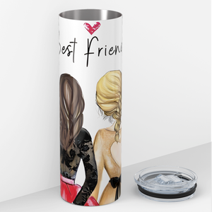 Best Friends Heart 20oz Skinny Tumbler