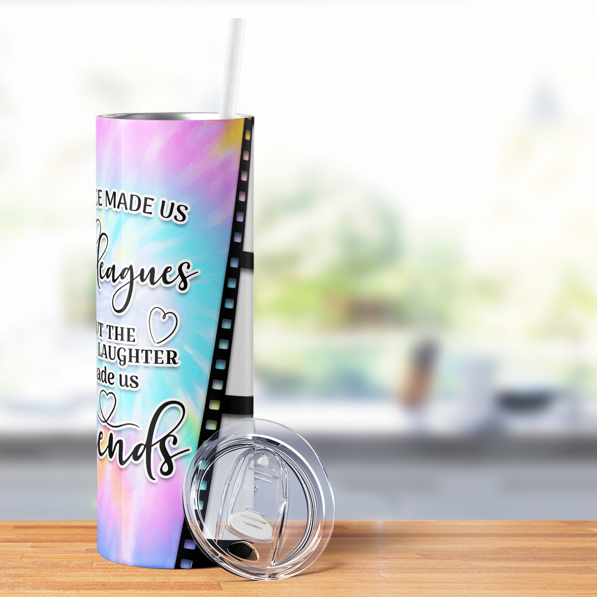 Personalized Photo Film Strip Chance Made Us Colleagues 20oz Skinny Tumbler