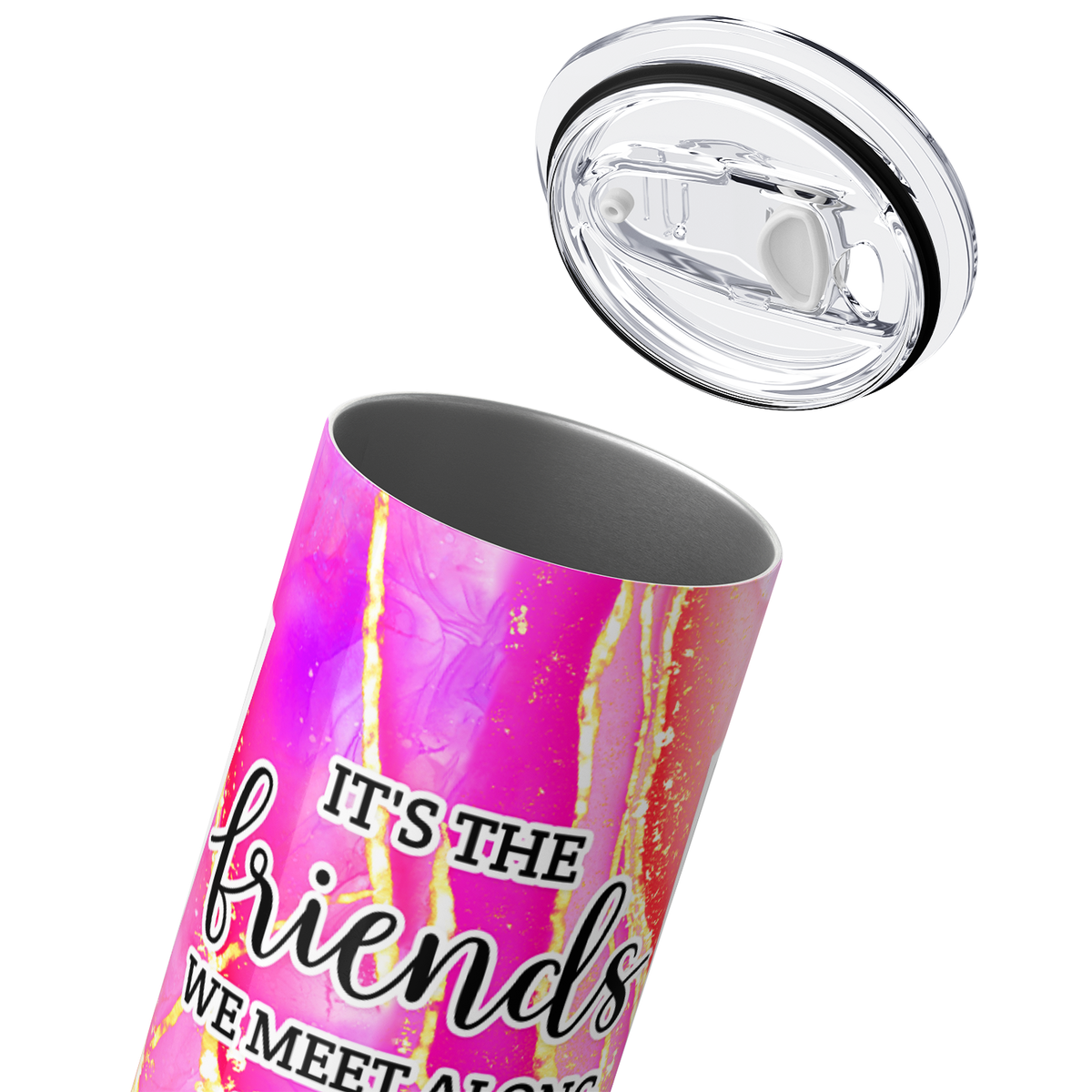 Personalized Photo Picture Frames It's the Friends We Meet 20oz Skinny Tumbler