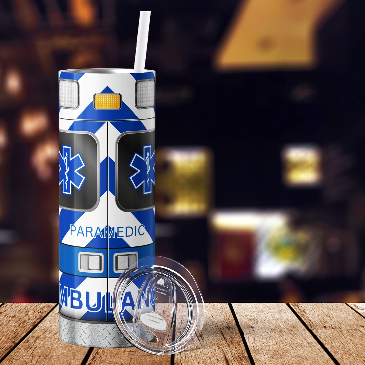 Paramedic Ambulance Blue 20oz Skinny Tumbler