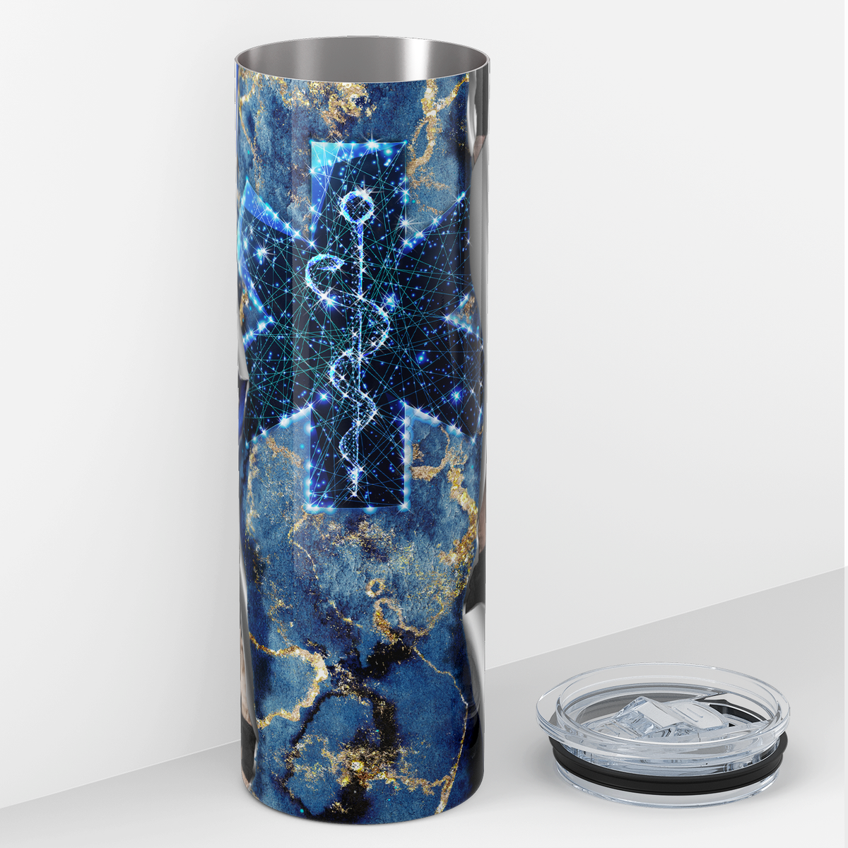 Patriotic Paramedic Star of Life Flag 20oz Skinny Tumbler