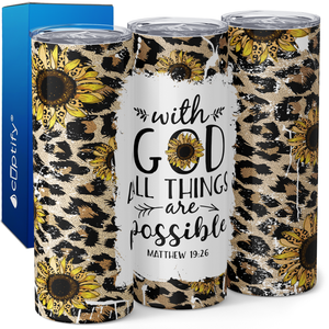 With God All Things Are Possible Matthew 19:26 20oz Skinny Tumbler